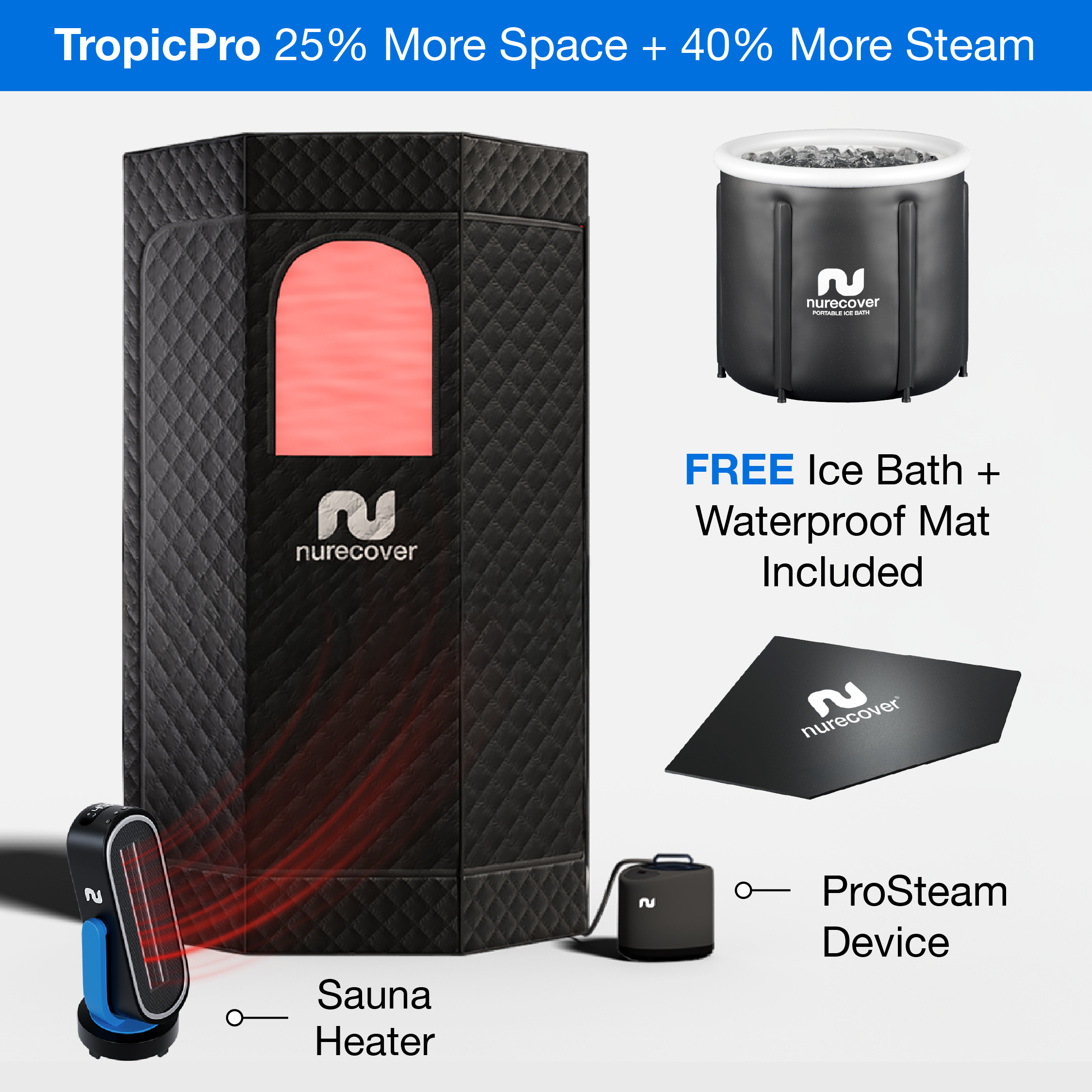 nurecover Tropic® Home Sauna + Ijsbad